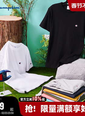 Champion冠军t恤男2025夏季新款红色纯棉情侣潮牌宽松休闲短袖女