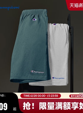 Champion冠军短裤男2025夏季新款美式休闲刺绣纯棉运动裤灰色卫裤