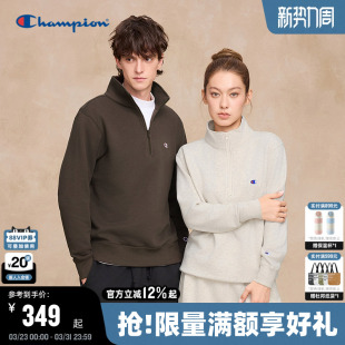 Champion冠军半拉链翻领卫衣男2025秋季 立领上衣女休闲半开襟 新款