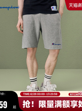 Champion冠军短裤男夏季休闲裤灰色黑色纯棉运动裤直筒潮流美式