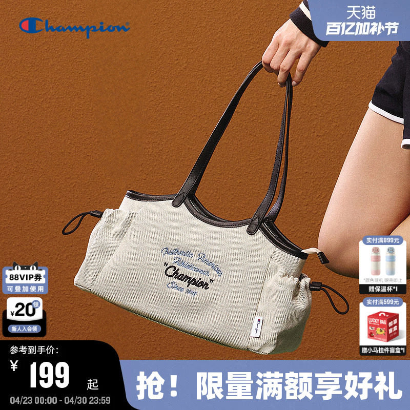 Champion冠军单肩包女2025秋冬新款休闲潮流通勤元宝包时尚托特包
