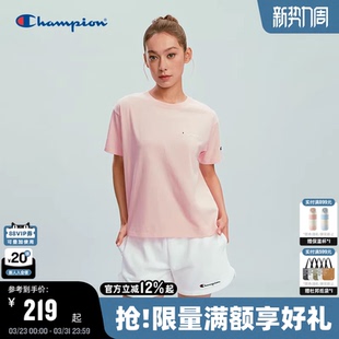 纯棉圆领刺绣宽松休闲夏季 新款 T恤女士2026春季 Champion冠军短袖