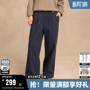 纯色刺绣休闲阔腿裤 新款 秋宽松修饰腿型 女25冬季 Champion冠军长裤