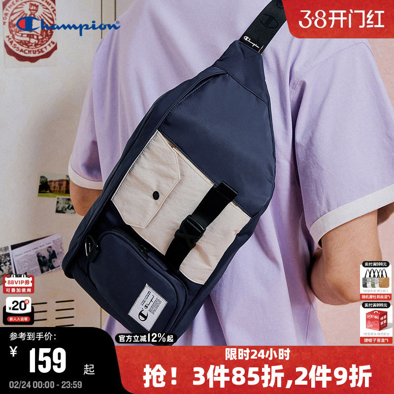 Champion冠军腰包秋冬新款工装风斜挎包男潮牌运动休闲单肩包