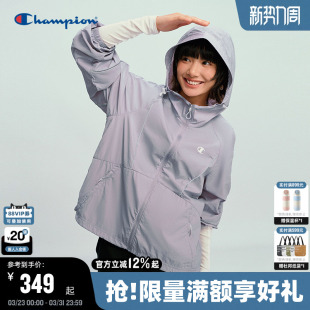 户外风登山轻薄外套休闲开衫 Champion冠军连帽夹克女2026春季 新款