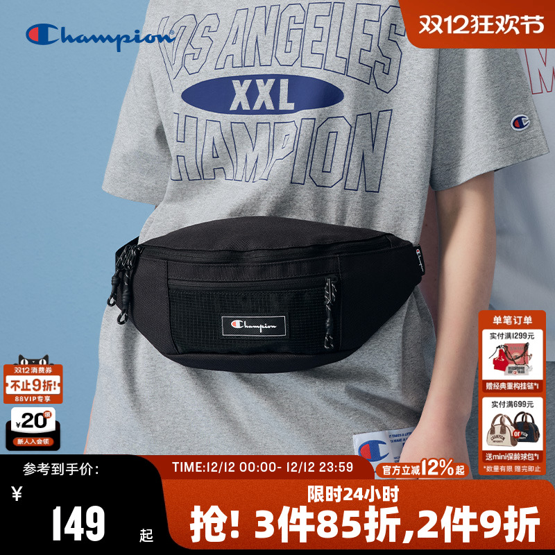 Champion冠军美式胶印腰包男女