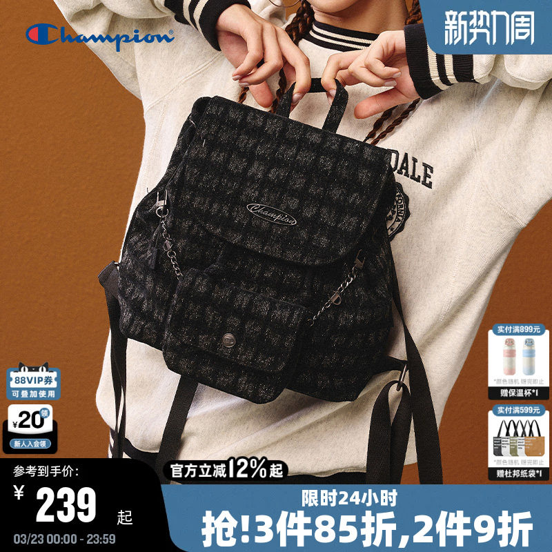 Champion冠军小型双肩包女春季迷你墩墩包小香风旅行通勤背包男