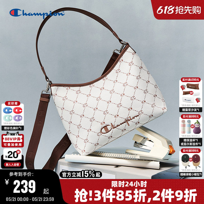 Champion冠军单肩包2026夏季新款女老花腋下hobo包复古通勤斜挎包