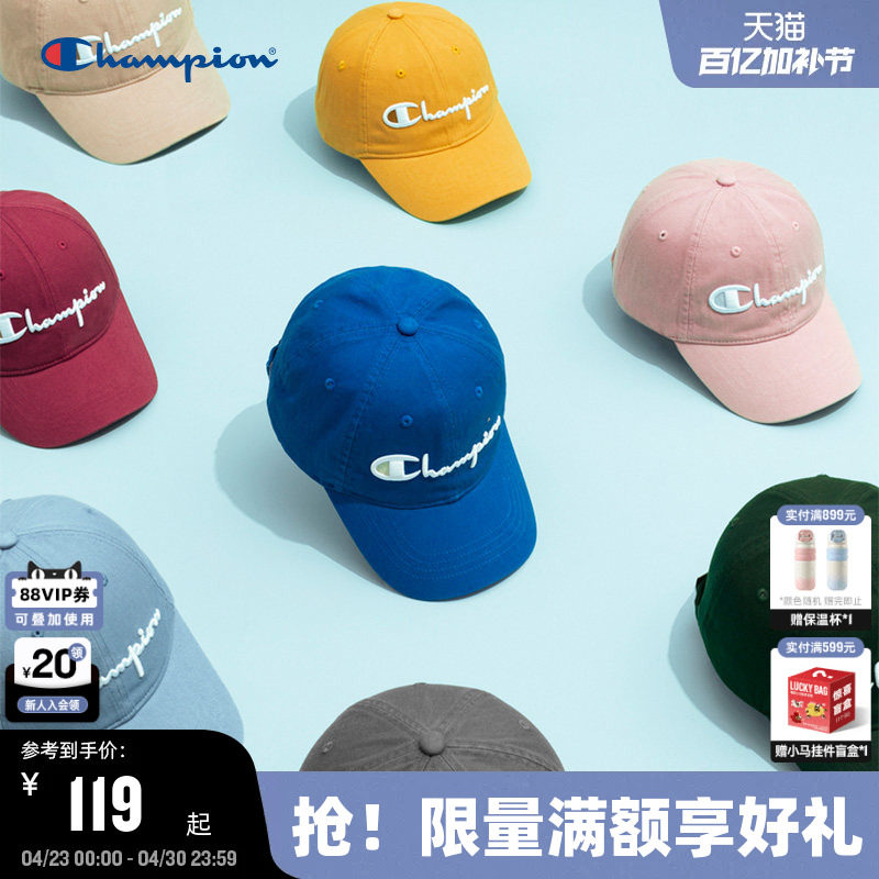 Champion冠军棒球帽情侣26春季新款休闲鸭舌帽男红色美式运动帽女