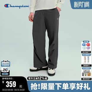 Champion冠军休闲裤 长裤 男26春季 阔腿直筒褶皱工装 新款 丁禹兮同款