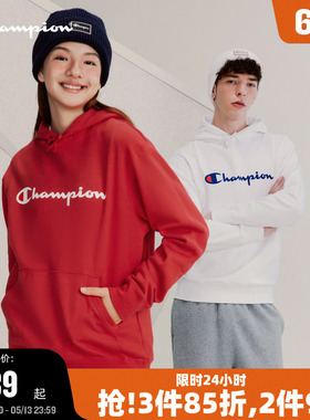 Champion冠军卫衣春秋款纯棉红色上衣美式潮牌休闲套头圣诞上衣