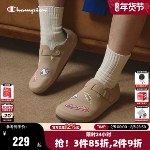 Champion冠军勃肯鞋25秋冬新款女外穿半拖加绒拖鞋男休闲全包单鞋