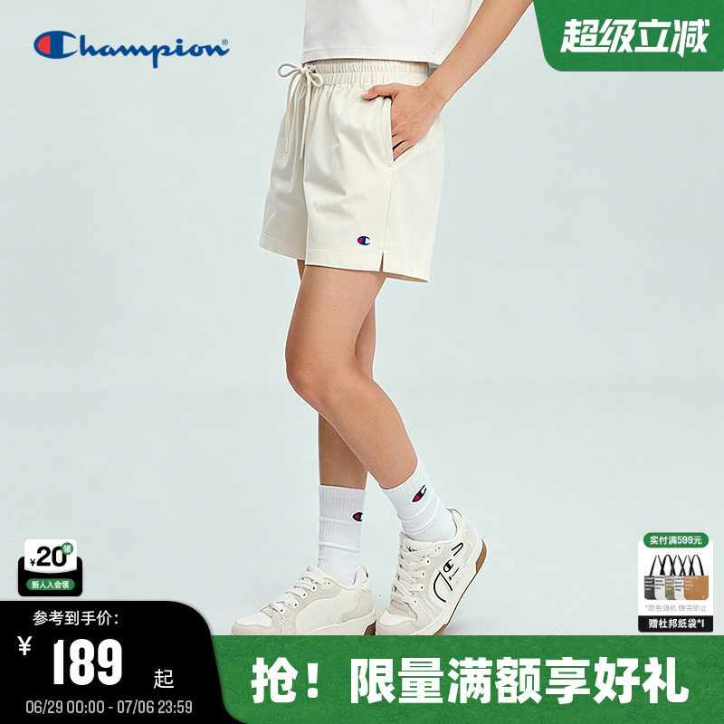 Champion冠军针织短裤女2026夏季新款纯棉外穿美式运动风热裤潮牌