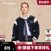 丁禹兮同款 红刺绣外套 美式 Champion冠军拼接棒球夹克女25秋季 新款