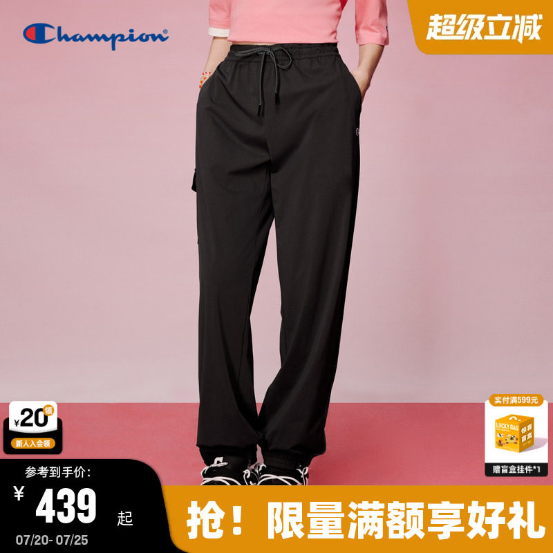Champion冠军轻薄长裤女秋款运动潮牌美式复古束脚休闲裤