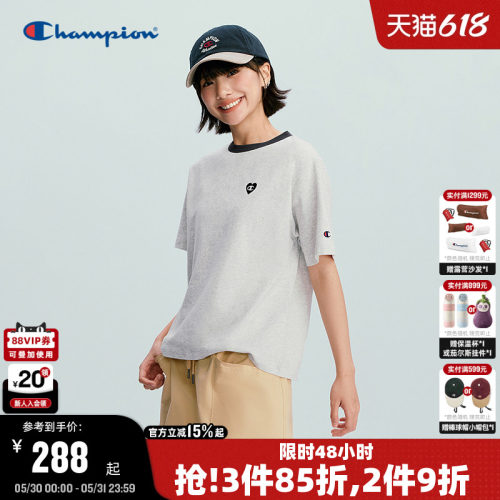 Champion纯棉短袖T恤女款宽松