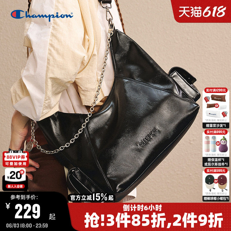 Champion冠军单肩包26夏季新款女机车包男链条斜挎包大容量背包