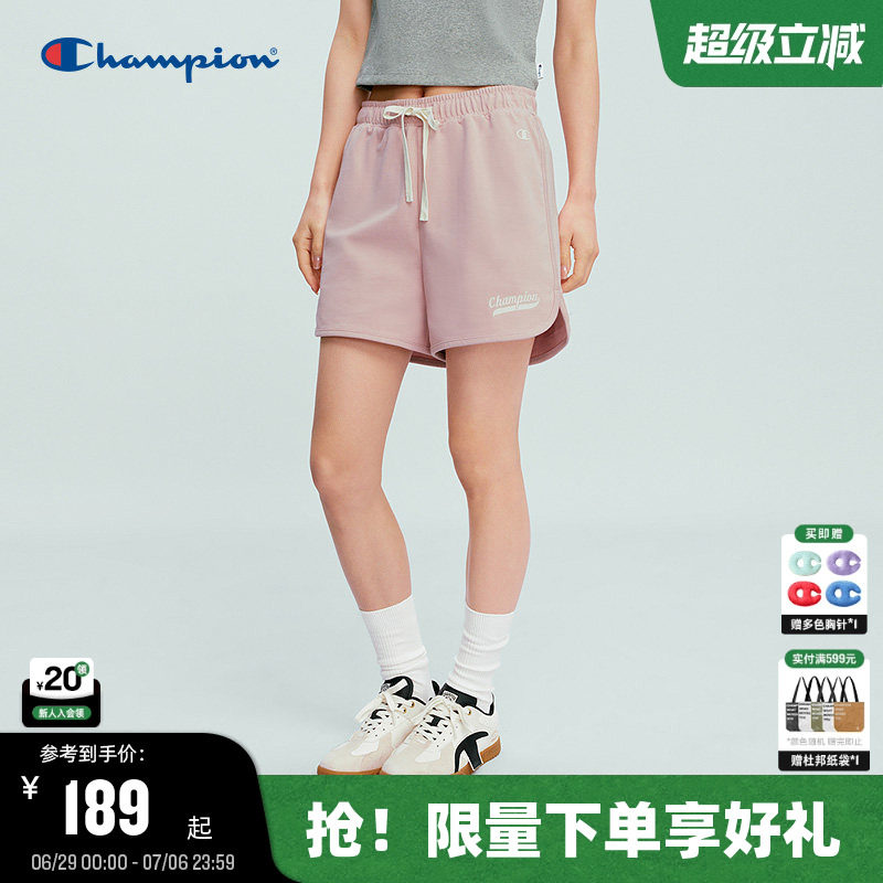 Champion冠军短裤女2026夏季新款休闲三分运动热裤休闲风显瘦抽绳