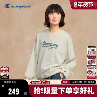 Champion冠军圆领卫衣女2025秋季新款字母logo印花女款卫衣休闲潮