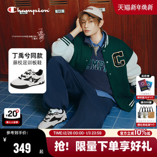 女红色休闲鞋 丁禹兮同款 德训鞋 25秋冬新款 男潮流 Champion冠军板鞋