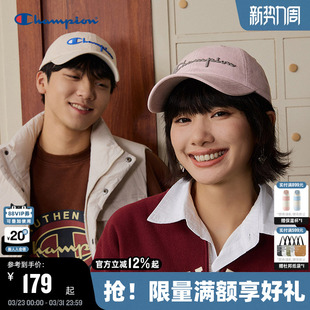 撞色运动帽 女复古刺绣棒球帽男时尚 Champion冠军鸭舌帽26春季 新款