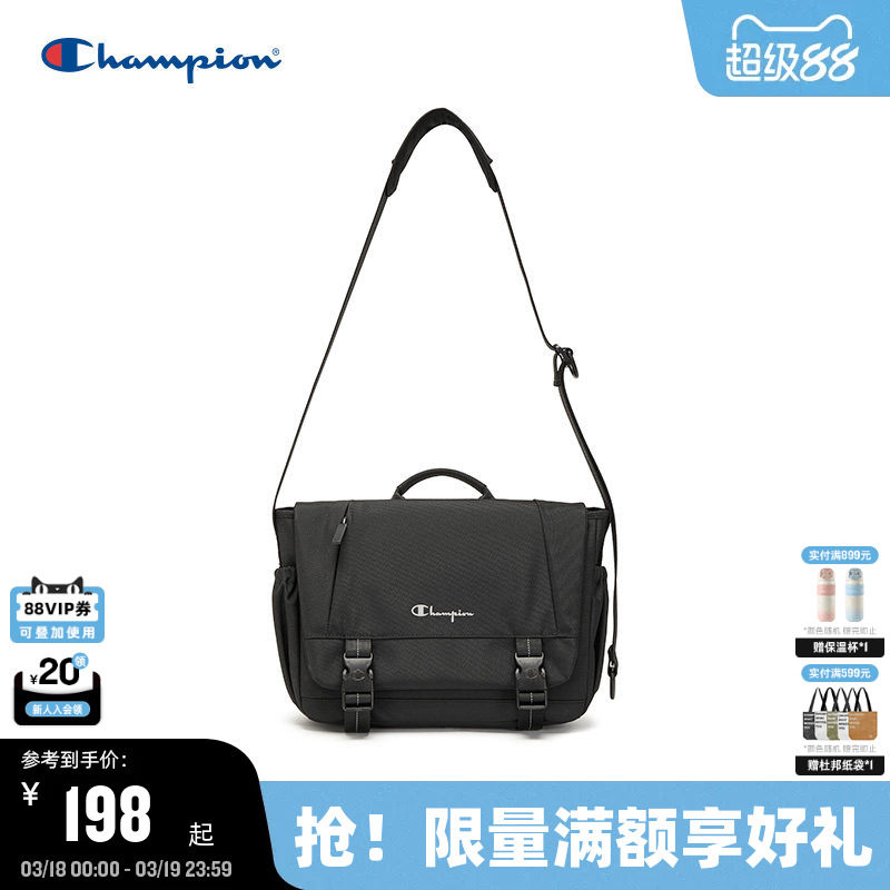 Champion冠军斜挎包2025秋冬新款通勤单肩包女邮差包男休闲电脑包