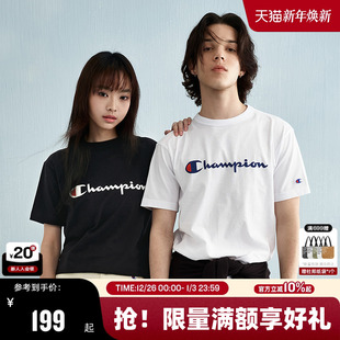 休闲款 Champion冠军短袖 胶印logo圆领T恤女经典 新款 潮 男2025夏季