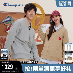 潮牌爱心复古外套休闲校园风美式 Champion冠军情侣开衫 卫衣春秋款