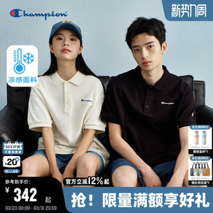 凉感 新款 Champion冠军短袖 男26夏季 情侣机能翻领潮牌T恤 POLO衫