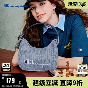 Champion冠军腋下包26春季女字母刺绣时尚休闲牛角包通勤单肩包