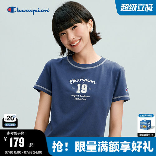 Champion短袖T恤圆领甜美风女款