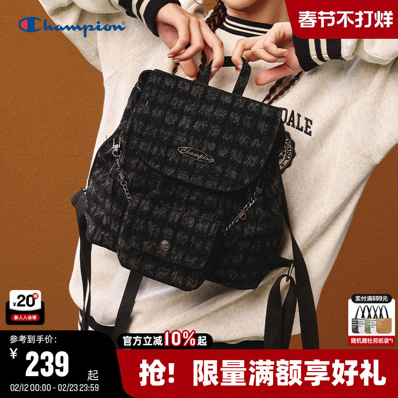 Champion冠军小型双肩包25秋冬新款迷你墩墩包小香风旅行通勤背包