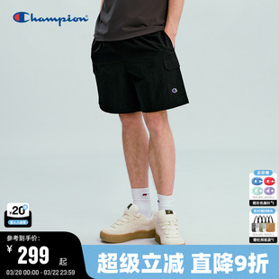 Champion冠军短裤男2026春季新款工装风抽绳休闲直筒裤女美式潮牌