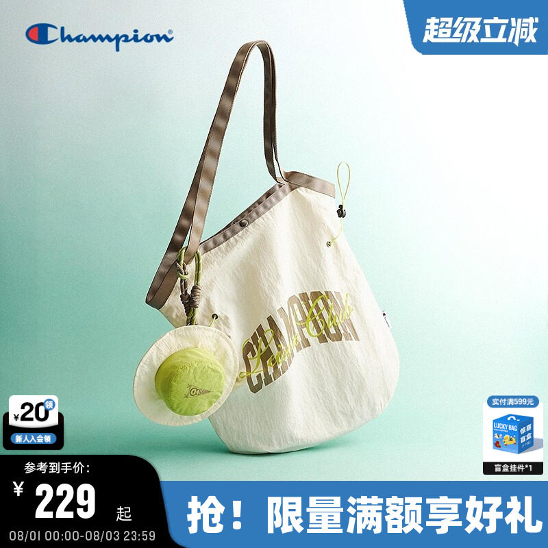 丁禹兮同款Champion冠军单肩包26夏季新款女大容量通勤托特包背包