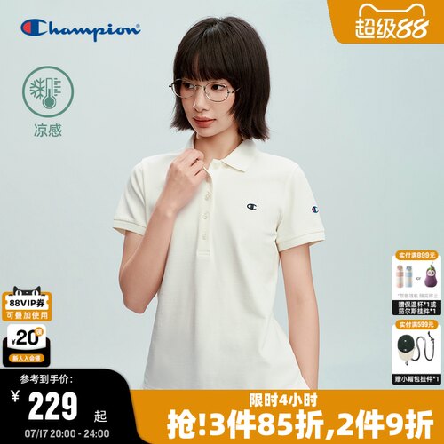 championPOLO衫女简约百搭T恤