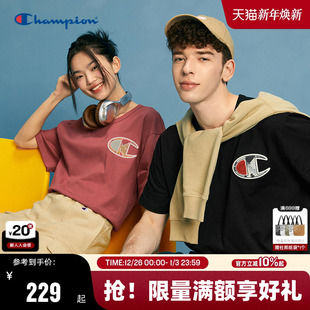 风夏季 Champion冠军情侣短袖 毛巾绣上衣美式 新款 女 t恤男2025夏季