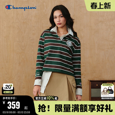 Champion冠军长袖POLO衫女