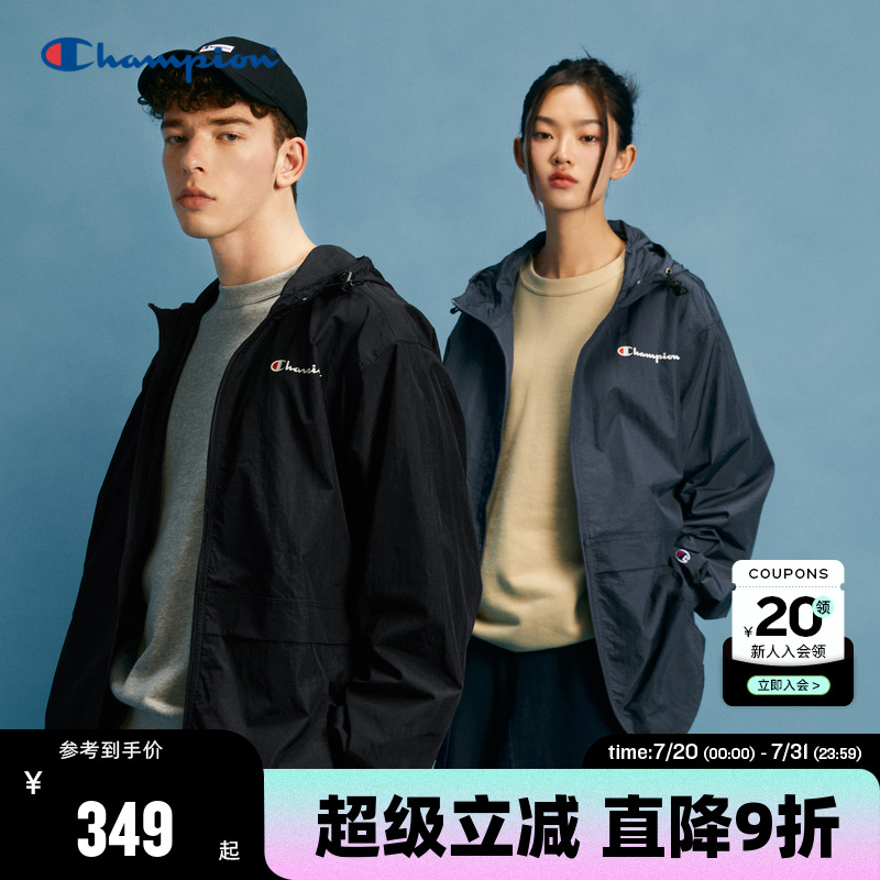 Champion冠军胶印草写logo夹克男