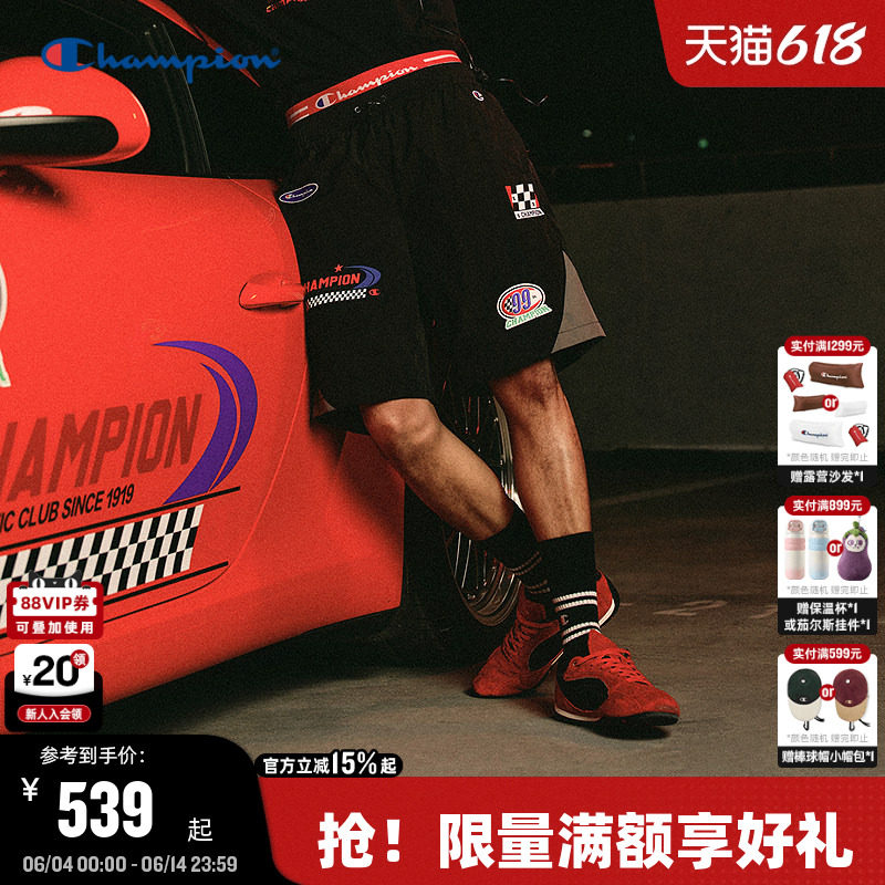Champion冠军赛车系列短裤男2026纯新款机车风五分裤时尚美式潮牌