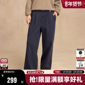 Champion冠军长裤 秋宽松修饰腿型 纯色刺绣休闲阔腿裤 女25冬季 新款