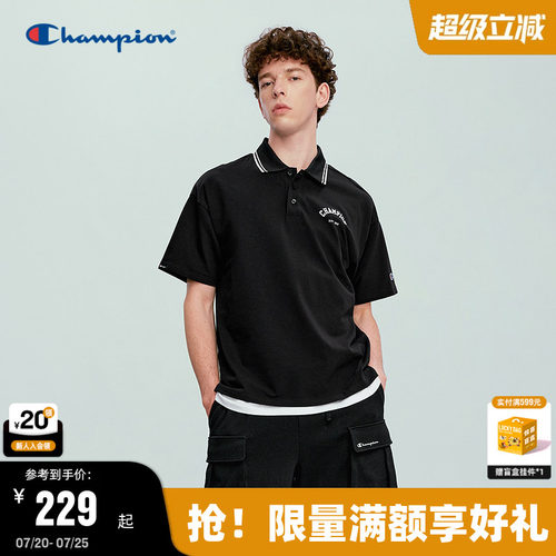 Champion冠军短袖情侣翻领polo衫