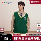 Champion冠军毛衣马甲常春藤系列针织背心学院风叠穿外搭秋季