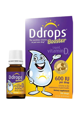 滴卓思Ddrops维生素d3宝宝补钙滴剂600IU婴儿紫色D3补钙100滴1岁