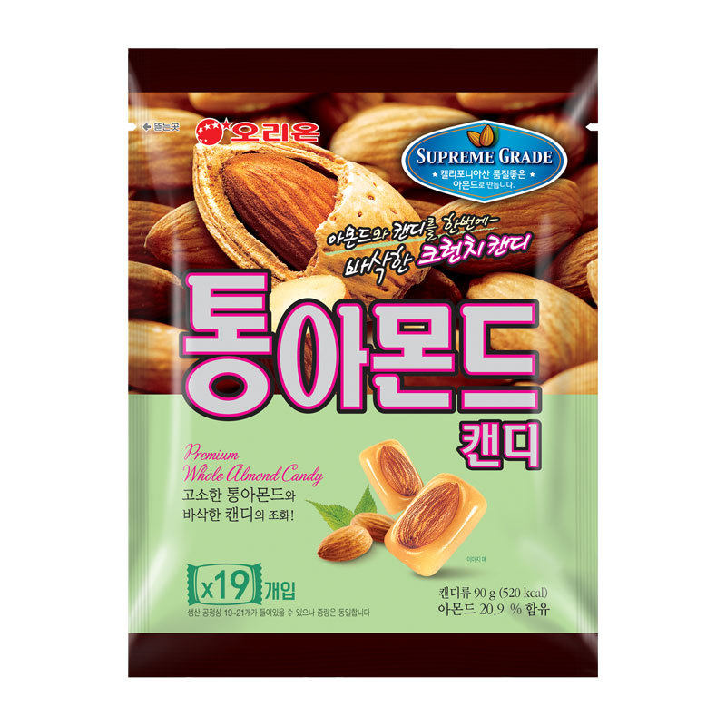 韩国进口好丽友扁桃仁糖夹心坚果仁杏仁糖牛奶味硬糖休闲零食