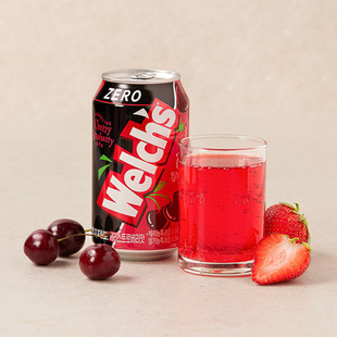 韩国进口威尔士碳酸饮料车厘子草莓橙味葡萄阳光玫瑰罐装汽水