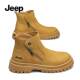 棉鞋 靴加绒冬季 大黄切尔西靴男 高帮雪地靴工装 jeep吉普马丁靴男款