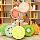 创意橙子西瓜坐垫毛绒玩具沙发抱枕靠垫可拆洗办公室圆形椅垫靠背
