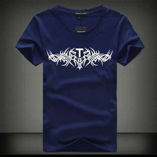 t恤大码 男装 休闲男式 短袖 夏季 圆领字母T恤男装 新款