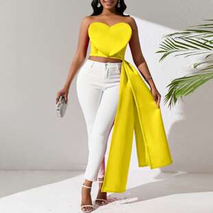 欧美裹胸上衣 气质抹胸不规则性感女式 D394亚马逊货源女装 时尚