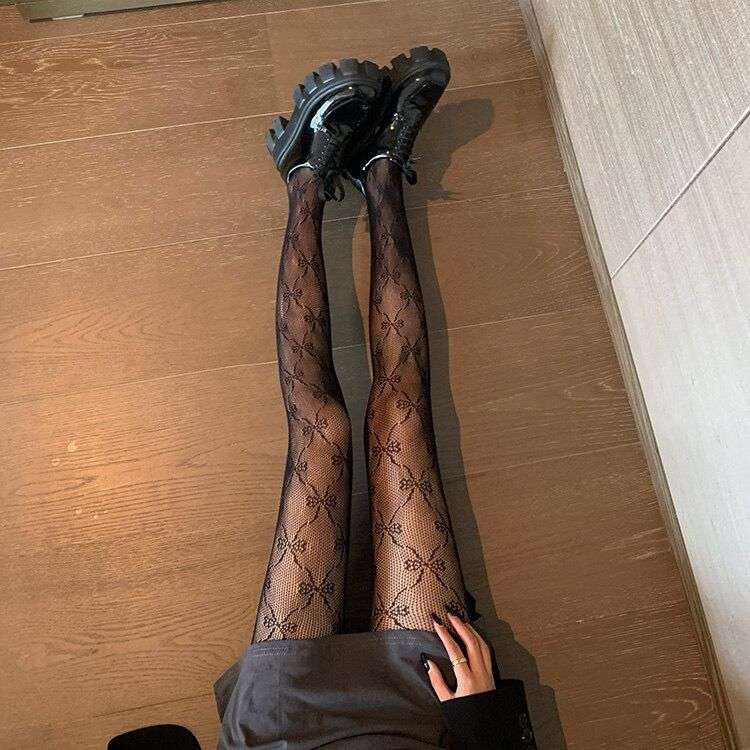洛丽塔白色蕾丝连裤袜女日系可爱薄款夏季lolita美腿花朵白丝袜子